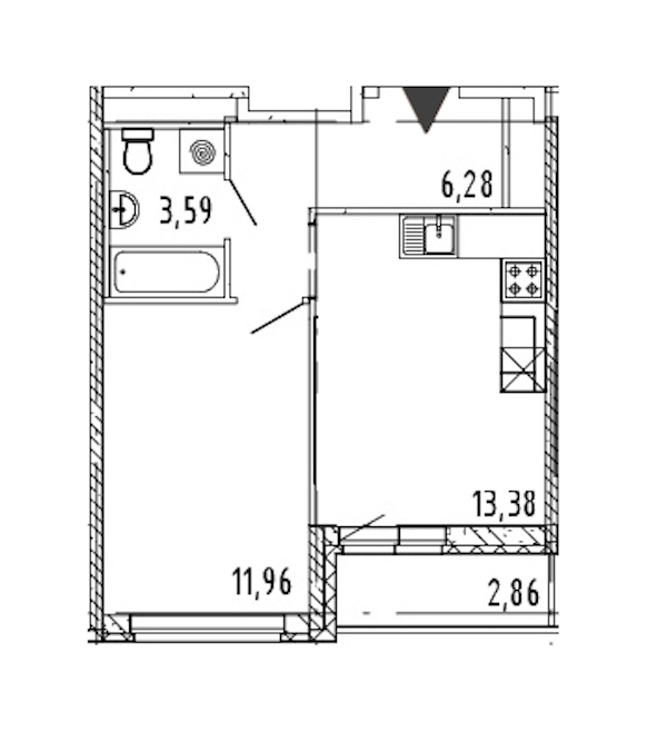 1-комнатная квартира 35.21 м², 19/20 эт., ЖК «Новые горизонты 2»